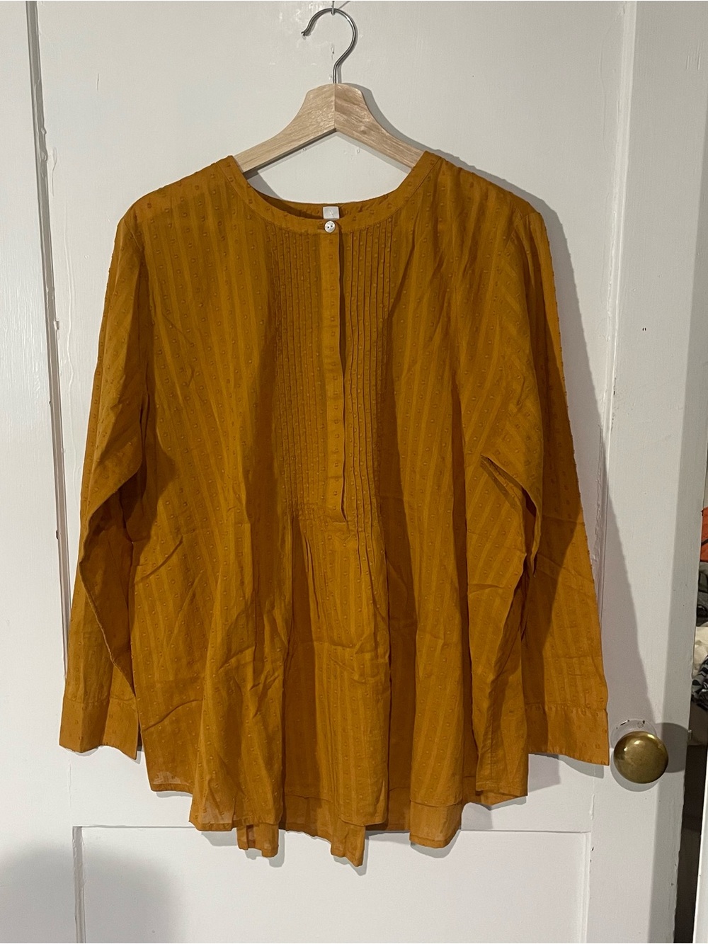 J. Jill Mustard Long-Sleeve Button Front Tunic
